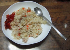 圧力鍋　チキンライス　
