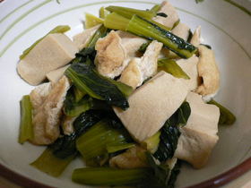 高野豆腐と小松菜の煮物