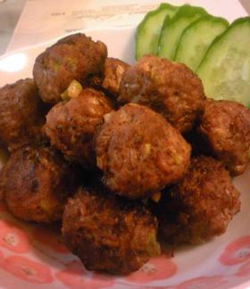 簡単うまっ！えのきとネギの和風肉団子♪
