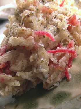 紅しょうがと玉ねぎの掻き揚げ