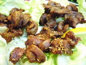 コリコリ☆砂肝の３種から揚げ