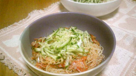 スタミナUPキムチ素麺 秘伝のタレで❢