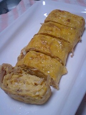 簡単！家のお弁当定番☆なめたけ入り卵焼き