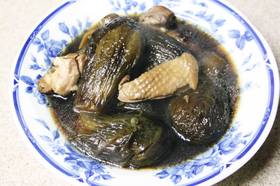 丸ごと茄子と鶏の煮物