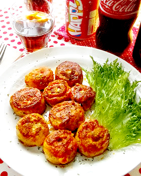 グリル野菜とチーズの豚ロールステーキ