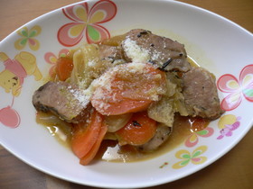 塩豚と野菜のオリーブオイル蒸し