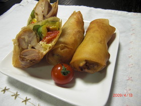 チーズとろり！野菜と巻いて唐揚げ