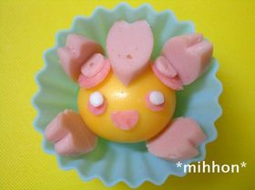 うずらdeチェリム（キャラ弁おかず）