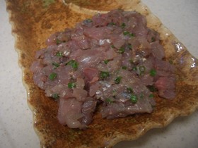 鯵のなめろう～お酒のお供に～