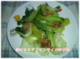 材料２つだけ！油かすとチンゲン菜の炒め物
