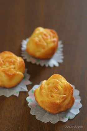 バラ型で☆オレンジケーキ