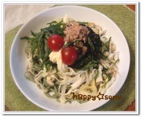 ひじきツナde野菜たっぷりカサマシうどん