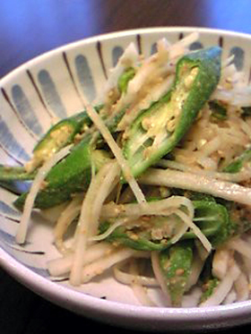 オクラと大根のごまぽんサラダ✿