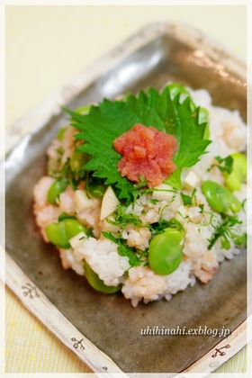 そらまめと明太子の混ぜご飯