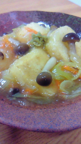 揚げ出し豆腐の野菜あんかけ
