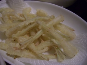 島らっきょうの天麩羅