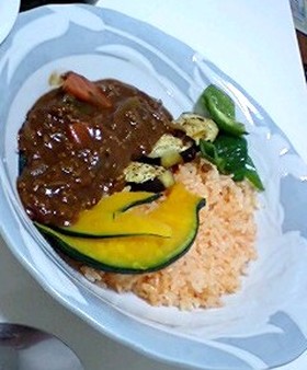 ヘルシー！人参ライスの　夏野菜カレー