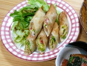 ちょっぴり洋風な納豆春巻