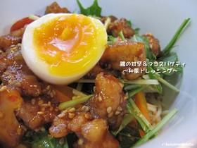 鶏の甘辛味噌＆マヨスパゲティー
