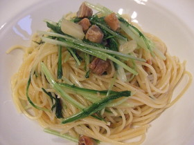 *へしこと水菜のパスタ*