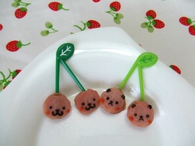✿キャラ弁❤簡単ウインナーでさくらんぼ✿