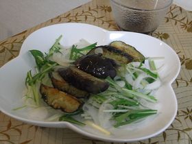 新玉で☆揚げナスのっけ盛り♪