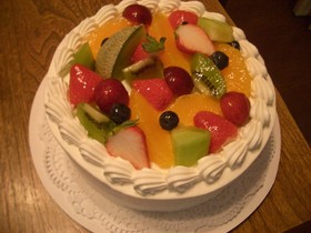 簡単☆果物たっぷり☆デコレーションケーキ
