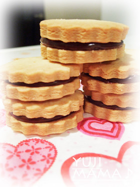 FPで簡単★さくほろ★チョコサンドサブレ