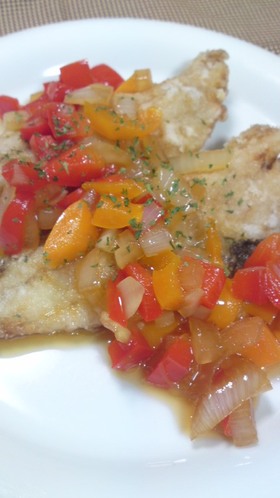 鯵の甘酢パプリカソース