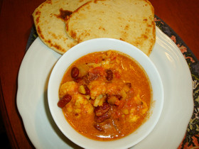 カリフラワーと豆のインドカレー