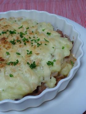 豚生姜焼きのマッシュポテト焼き