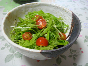 ★水菜とトマトがもりもり食べれるサラダ★
