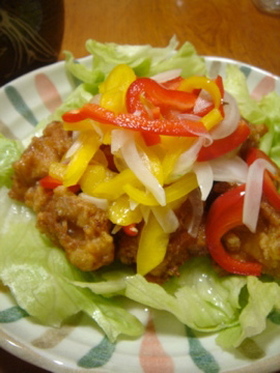 サワー漬け野菜たっぷり♪鶏唐南蛮