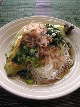 焼きなすの　ぶっかけそうめん♪