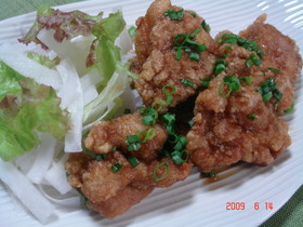 鶏の香り揚げ☆ネギソースで