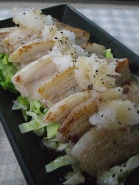 豚バラ肉の塩ダレおろしのっけ♪