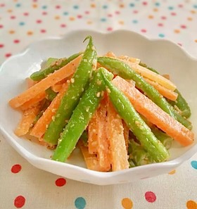 いんげんと人参のマヨごまサラダ