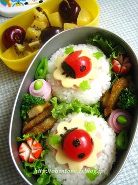 キャラ弁♪プチトマト de てんとう虫♪