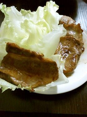 大葉にんにく醤油で豚の照り焼き風