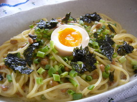 ♪納豆スパゲティ☆柚子胡椒風味で♪