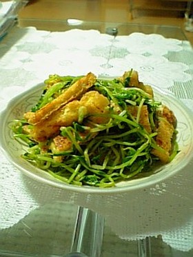 豆苗とうすあげのおひたし
