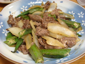 おくらと牛肉炒め 焼肉弁当の味付け