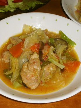鶏肉と野菜の蒸し煮★カレー風味