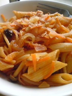 2つの食感☆我が家のコクあるナポリタン