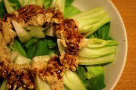 青梗菜のツナマヨレンジ蒸し