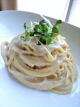 お豆腐でとろ〜り明太子スパ♬