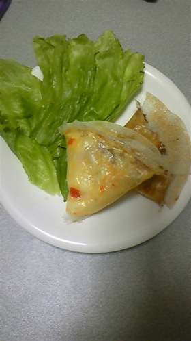 生春巻きの皮でパリパリ焼春巻き☆