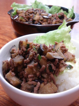 ご飯にのっけて✿茄子＆ひき肉炒め✿