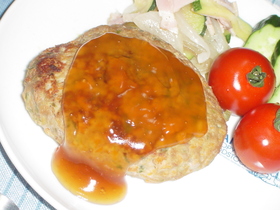 内緒の☆野菜どっさりハンバーグ甘酢あん