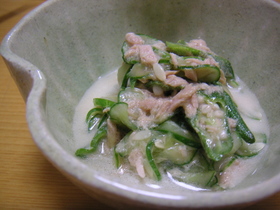 オクラと胡瓜のさっぱり♪ツナ和え